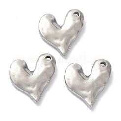 変色しにくい304ステンレススチールペンダント  ハート  ステンレス鋼色  19x17x3mm  穴：1.8mm&nbsp;STAS-K216-17P