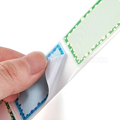 粘着ラベル画像ステッカー  長方形の紙の手書きの名前タグステッカー  長方形の模様  2.7x5.7cm&nbsp;DIY-M035-01F