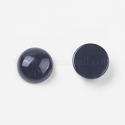 天然染色＆加熱黒瑪瑙カボション  半円/ドーム  ブラック  8x4mm&nbsp;G-BA8x4