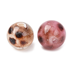 透明樹脂ビーズ  キラキラビーズ  ヒョウ柄のラウンド  ミックスカラー  15.5~16mm  穴：2mm&nbsp;RESI-C073-14