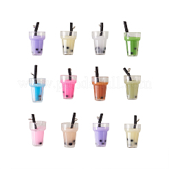 プラスチックカップペンダント  樹脂の内側と鉄パーツ  模造泡茶  ミックスカラー  20個/セット&nbsp;CRES-CJ0001-04