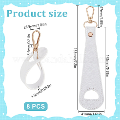 PUレザー帽子クリップ8個  帽子収納クリップ  金属の留め金付き  ホワイト  183mm&nbsp;AJEW-HY0002-39A