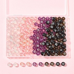 200個5色メッキアクリルビーズ  シルバーライン入り  ラウンド  ミックスカラー  8mm  穴：1.8mm  約4PCS /カラー&nbsp;OACR-FS0002-03
