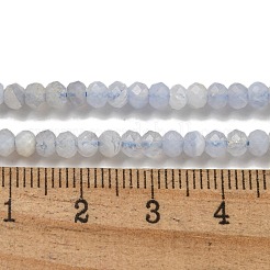 ファセットロンデル天然ブルーレースアゲートビーズ連売り  4x3mm  穴：1mm  約129個/連  15.55''（39.5センチメートル）&nbsp;G-F289-04A