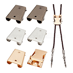 亜鉛合金製ボロタイ用スライダー留め具 3色 6個  ボロタイ作り用  台形  ミックスカラー  30x25x7mm  穴：2.5mm  2個/カラー&nbsp;FIND-PH0023-92B