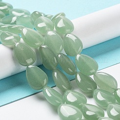 天然石グリーンアベンチュリンビーズ連売り  ティアドロップ  17.5~18x13x6mm  穴：1.2mm  約22個/連  15.24インチ（38.7cm）&nbsp;G-L242-22