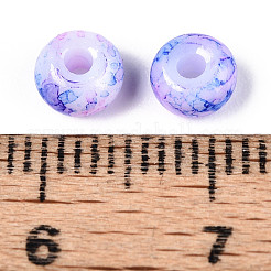 ベーキングペイントガラスビーズ3/0個  丸い穴  ロンデル  モーブ  5~5.5x3~3.5mm  穴：1.6~1.8mm  約3750個/ポンド&nbsp;GLAA-G118-02C