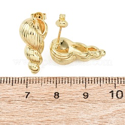 コンク真鍮スタッドピアス  カドミウムフリー＆鉛フリー  ラックめっき  長持ちメッキ  ゴールドカラー  19.5x10mm&nbsp;EJEW-D351-07G