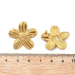 304ステンレススチールスタッドピアス  花  18KGP本金メッキ  25x26mm&nbsp;EJEW-D319-06G