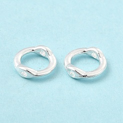 長持ちメッキ合金ビーズ  カドミウムフリー＆ニッケルフリー＆鉛フリー  ラウンド  銀  13x3.5mm  穴：1.6mm  内径：8.5mm&nbsp;FIND-C020-14S