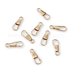 鉄のキーホルダー留め金のパーツ  ライトゴールド  25x9x3mm  穴：5x4mm&nbsp;IFIN-TAC0002-11LG