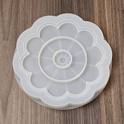 花のサービングトレイ DIY シリコンモールド  レジン型  UVレジン用  エポキシ樹脂工芸品作り  ホワイトスモーク  184x18mm  内径：180mm&nbsp;LS-DIY-G109-04B