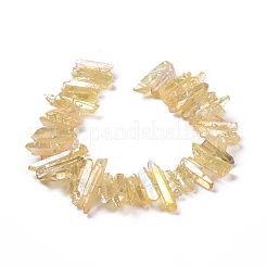 天然水晶ポイントビーズ連売り  染め  ナゲット  15~30x4~8x4~7mm  穴：1mm  8インチ&nbsp;G-K181-B27