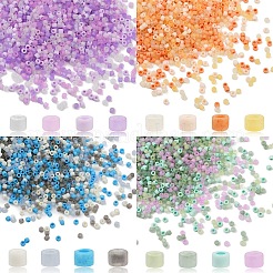 20g 4色シリンダーシードビーズ  つや消し色  均一サイズ  ミックスカラー  2x1.3~1.5mm  穴：0.8~1mm  5 G /カラー&nbsp;SEED-YW0003-05A