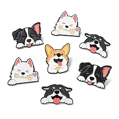 ペット犬用エナメルピン 8個 4スタイル  バックパック用合金ラペルピンバック  ミックスカラー  22~35x29~35.5mm  2個/スタイル&nbsp;JEWB-CJ0002-97