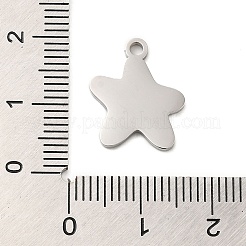 304ステンレススチールエナメルペンダント  レーザー切断  星のチャーム  ステンレス鋼色  16x13.5x1.5mm  穴：1.8mm&nbsp;STAS-Q301-03P