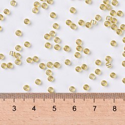 MIYUKIラウンドロカイユビーズ  日本製シードビーズ  8/0  （rr3)シルバーライニングゴールド  3mm  穴：1mm  約19000~20500個/ポンド&nbsp;SEED-G008-RR0003
