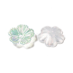 オペークアクリルビーズキャップ  花  カラフル  12x13x3mm  穴：1.5mm&nbsp;OACR-H016-04