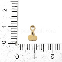 304ステンレススチールエナメルチャーム  ゴールドカラー  チェリー  9x5.5x1mm  穴：2mm&nbsp;LS-STAS-I338-01G-18