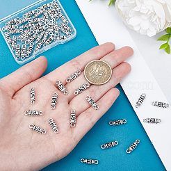 チベットスタイルの合金コネクターチャーム50個。  コラム  アンティークシルバー  17x5.5x5mm  穴：1.4mm&nbsp;FIND-HY0001-14