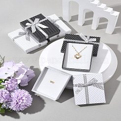 12色の厚紙紙ジュエリーセットボックス2個  リングのために  ネックレス  中に黒いスポンジを入れて  長方形  ミックスカラー  9x7x3cm  6個/カラー&nbsp;CBOX-FS0001-03
