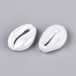 ABSプラスチックパール調ペンダント  シェル形状  乳白色  22x15x6.5mm  穴：2.2mm  約549個/500g&nbsp;KY-T041-13