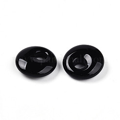 天然石黒瑪瑙ペンダント  ドーナツ/円盤  17.5~18.5x5.5~6mm  穴：5~6mm.&nbsp;LS-G-T122-67V