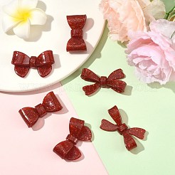 6個3スタイルのアクリルカボション  蝶結び  ファイヤーブリック  20.5~43x25~44mm  2個/スタイル&nbsp;OACR-SZ0002-09