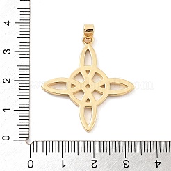 ラックメッキ真鍮エナメルペンダント  カドミウムフリー＆鉛フリー  長持ちメッキ  18KGP本金メッキ  ウィッチーズノットウィッカンシンボルチャーム  ブラック  33x30x2mm  穴：6x3mm&nbsp;KK-C063-07G