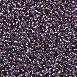 MIYUKIラウンドロカイユビーズ  日本製シードビーズ  11/0  （rr24)シルバーライニングアメジスト  11/0  2x1.3mm  穴：0.8mm  約5500個/50g&nbsp;SEED-X0054-RR0024