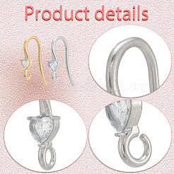 20個 2スタイル 304ステンレススチール ラインストーンピアスフック  DIYイヤリングアクセサリー  ミックスカラー  17x13x3.5mm  穴：1.6mm  10個/スタイル&nbsp;STAS-BBC0007-16B