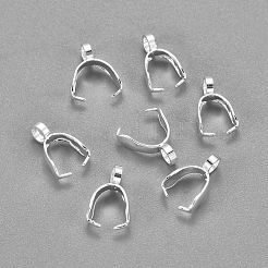 304ステンレススチール製アイスピックピンチベイル  銀  11x3mm  穴：2.5mm  ピン：0.7x0.4mm&nbsp;STAS-D448-077S-03
