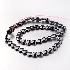 磁気無し合成ヘマタイトビーズ連売り  ハート  原色  8x8x3mm  穴：0.7mm  約55個/連  15.7インチ&nbsp;X-G-F300-22B-09