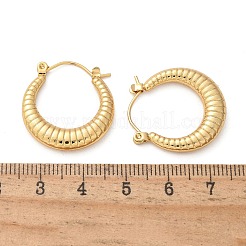女性用304ステンレスフープピアス  イオンプレーティング（ip）  リング  18KGP本金メッキ  24x22.5x4mm&nbsp;EJEW-L296-044G