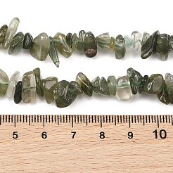 天然石グリーンルチルクォーツビーズ連売り  チップ  6~14x3~8x3~8mm  穴：1mm  15.35~15.74インチ（39~40cm）&nbsp;G-P622-A03-01
