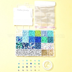 DIY ポリマー粘土 & アクリル & CCB プラスチックビーズ ブレスレット作成キット  ミックスカラー  6x0.5~1mm  穴：1.8~2mm&nbsp;DIY-FS0006-46