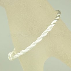 ナイロンラテイルサテンコードブレスレット作り  ホワイト  190x3mm&nbsp;AJEW-JB00019-15