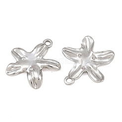 304ステンレスペンダント  ヒトデのチャーム  ステンレス鋼色  18x18x2.5mm  穴：1.6mm&nbsp;SA-CBA1839-17P