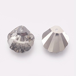 K9ガラスラインストーンチャーム  模造オーストリアのクリスタル  多面カット  シェル  サテン  28x28x11mm  穴：1.6mm&nbsp;GLAA-F083-02B-04