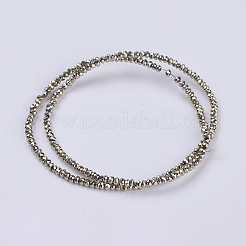 電気メッキガラスビーズセット  フルメッキ  多面カット  ロンデル  黄金メッキ  2.5x1mm  穴：0.5mm  約185~190個/連  13インチ（33cm）&nbsp;X-GLAA-F079-FP02