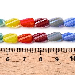 電気メッキガラスビーズセット  多面カット  台形  カラフル  9x6x4.5mm  穴：1mm  約42個/連  15.12''（38.4センチメートル）&nbsp;GLAA-T023-A29-01