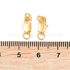 真鍮カニカン  はんだ付け丸カン付き  ゴールドカラー  留め金：10.5x5mm  はんだ付けされた丸カン：4x0.7~0.8mm  内径：1.5mm&nbsp;X-KK-KK801-G