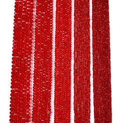 ガラスビーズ連売り  多面カット  ロンデル  レッド  3.5~3.8x3mm  穴：0.8~1mm  約105~110個/連  29~31cm&nbsp;EGLA-A044-T3mm-D01