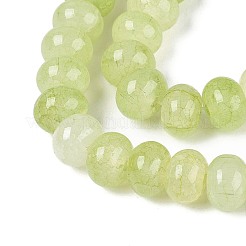 焼き絵の具、ひび割れガラスビーズ、糸  ロンデル  黄緑  10~10.5x7~7.5mm  穴：1~1.5mm  約103~109個/連  29.13~31.10インチ（74~79cm）&nbsp;DGLA-N020-01A-01
