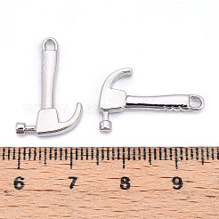 合金ペンダント  ハンマー  カドミウムフリー＆ニッケルフリー＆鉛フリー  プラチナ  20.5x13x3mm  穴：1.6mm&nbsp;X1-PALLOY-N176-121P