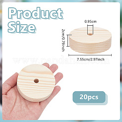 木製の車輪  DIYクラフト  フラットラウンド  バリーウッド  75.5x20mm  穴：9.5mm&nbsp;DIY-WH0591-512