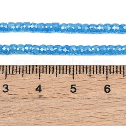 立方晶ジルコニアビーズ連売り  多面カット  ロンデル  ディープスカイブルー  3.5x2.5mm  穴：0.6mm  約164個/連  14.57''（37センチメートル）&nbsp;ZIRC-P125-2x3mm-31