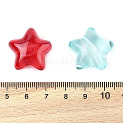 透明なアクリルパーツ  スター  ミックスカラー  21x23x13mm  穴：3mm&nbsp;TACR-Z004-02
