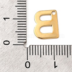 304ステンレススチールチャーム  文字チャーム  イオンプレーティング（ip）  18KGP本金メッキ  文字B  11x9x0.8mm  穴：1.2mm&nbsp;STAS-B093-12G-B