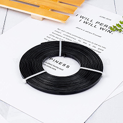 アルミ製ワイヤー  フラット  ブラック  5x1mm  約32.8フィート（10m）/ロール&nbsp;AW-BC0003-04A-C